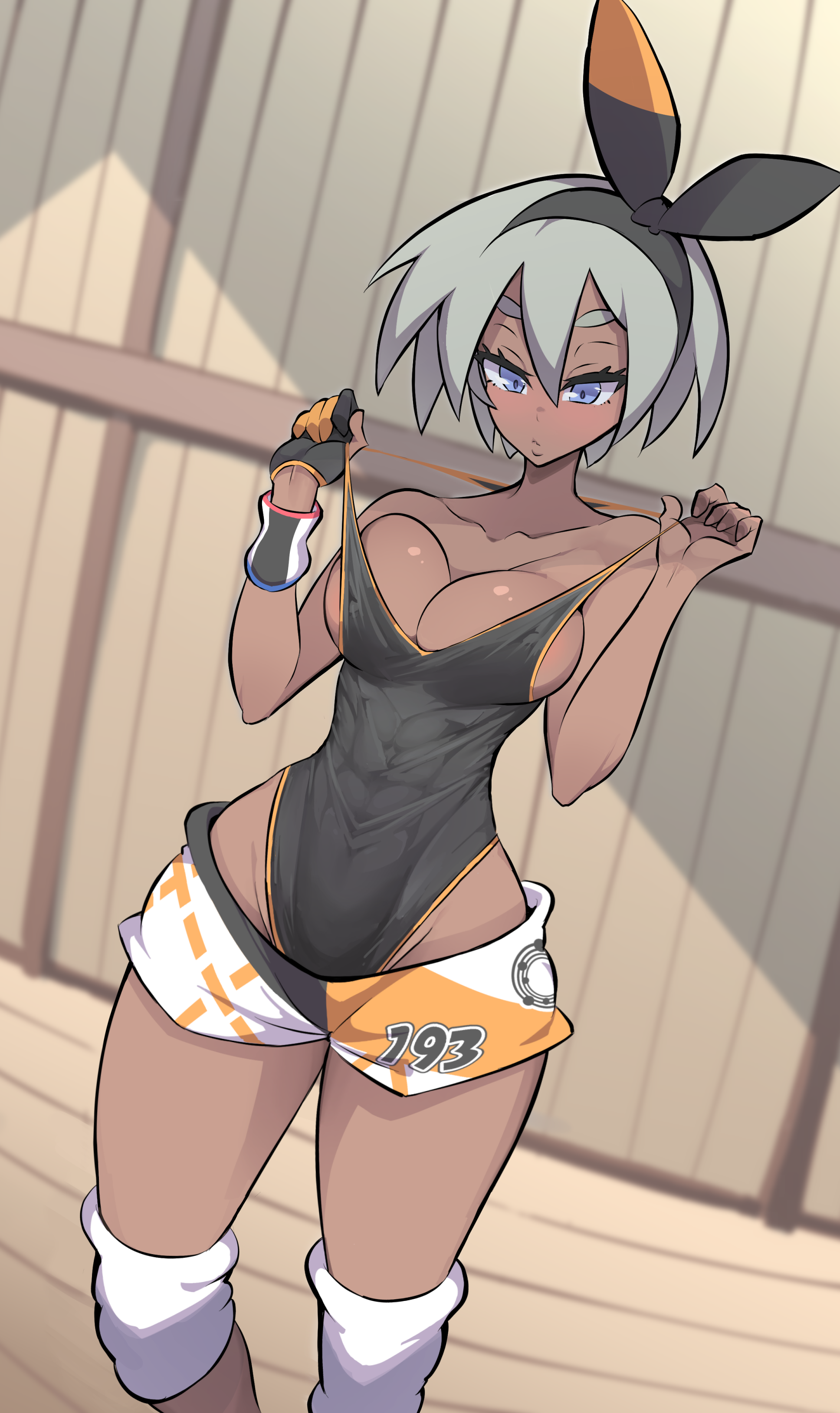 Bea with a small swimsuit.