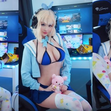 Makachan 麻花麻花酱 nude Memphis Halloween (Azur Lane) - NudeCosplayGirls.com
